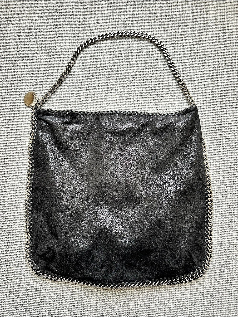 Stella McCartney Falabella Shaggy Deer Hobo Bag Black